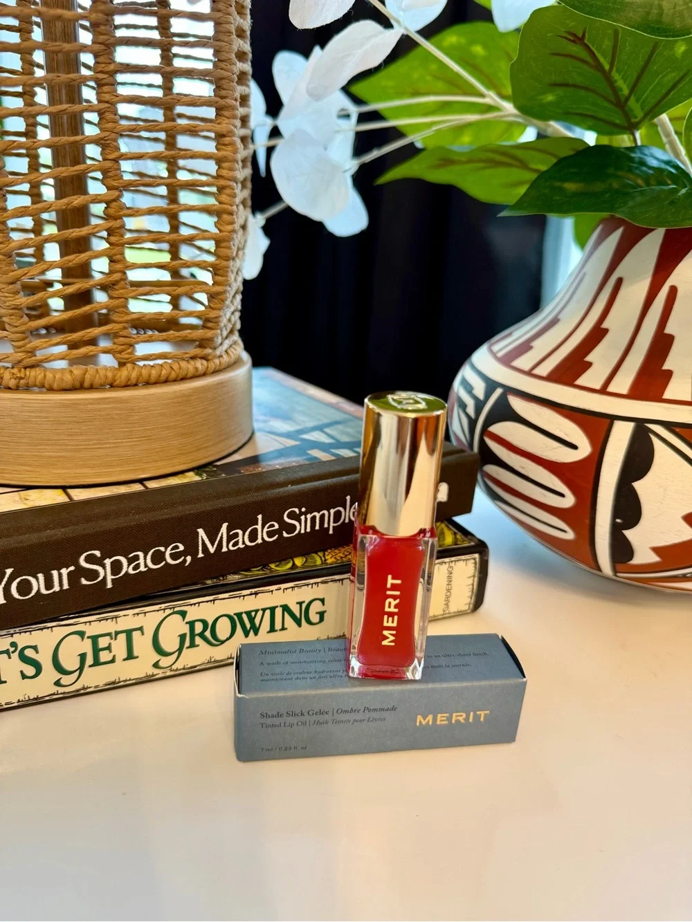 MERIT Shade Slick Tinted Lip Oil Gloss In Maraschino  Sheer Red